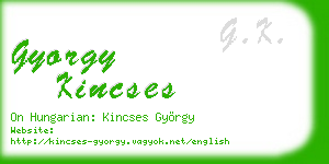 gyorgy kincses business card